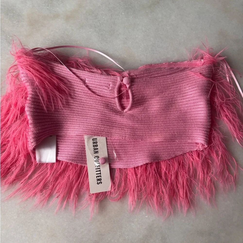 Urban Outfitters Pink Feathered bandeau - Picture 4 of 4